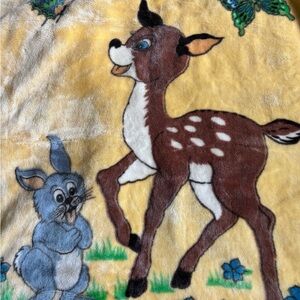 Vintage Bambi and Thumper throw blanket